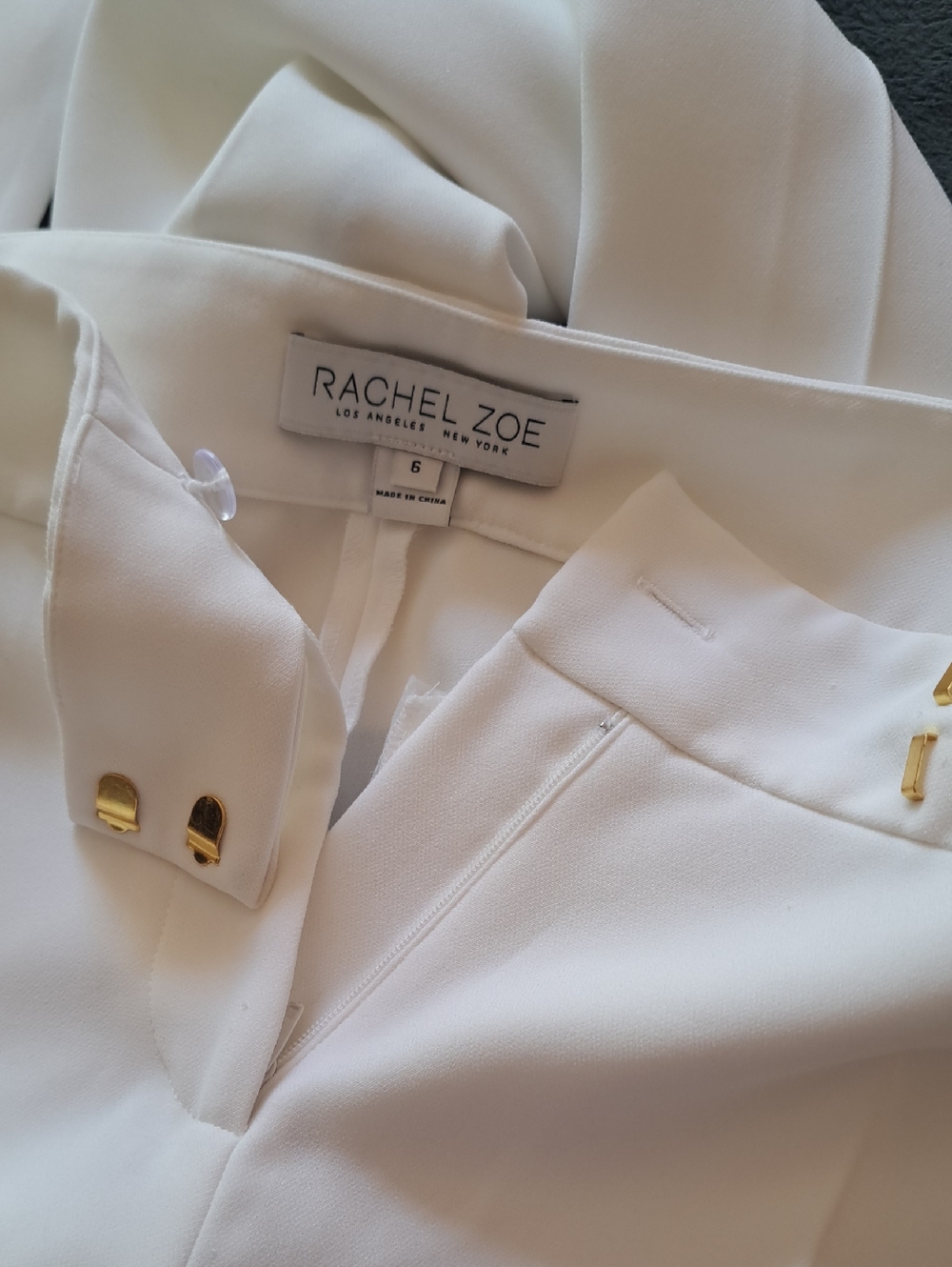Rachel Zoe White Tuxedo Pants with Black Piping - Picture 12 of 14